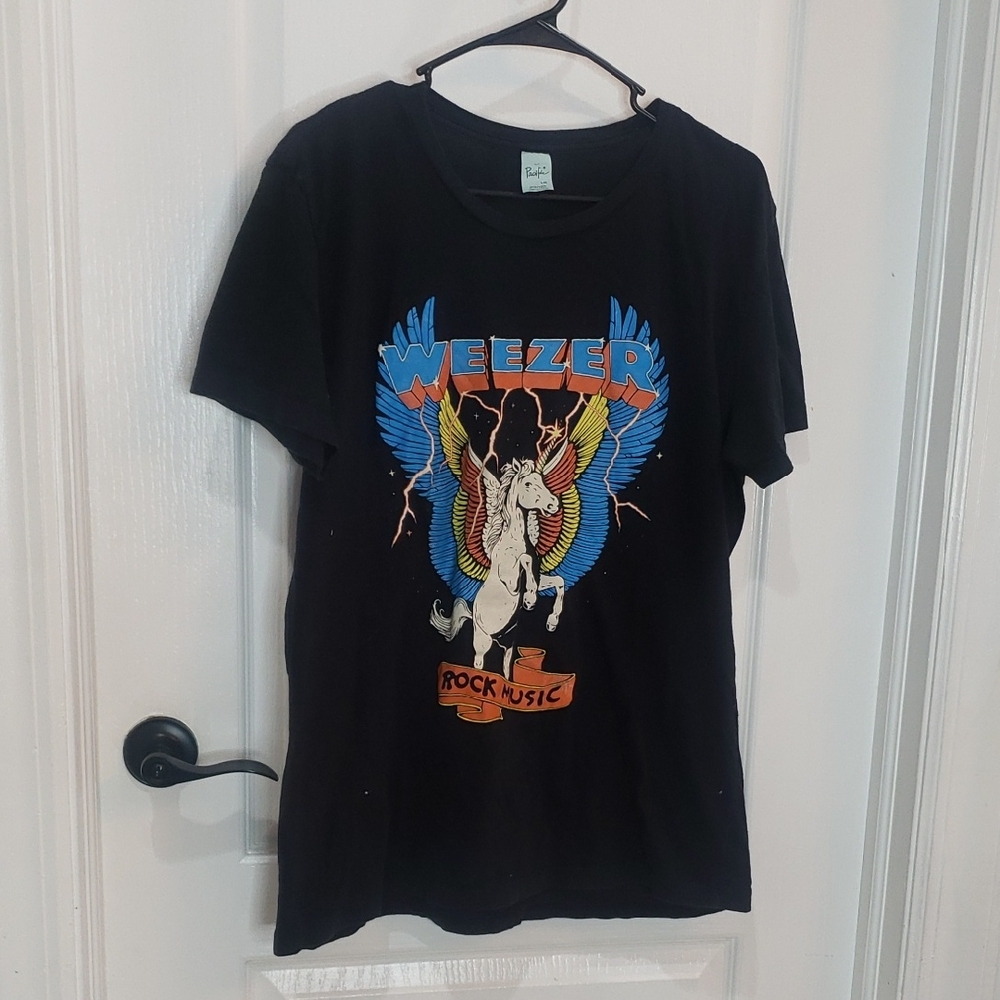 Weezer Rock Band T-Shirt Size Large Unicorn Black